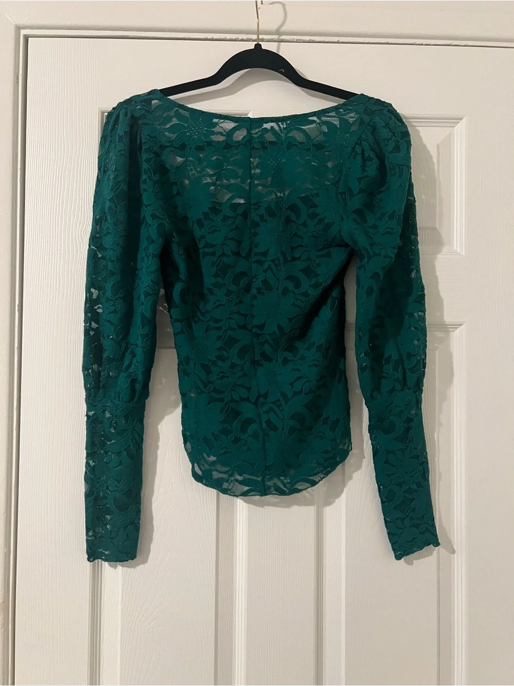 Intimately Free People Long Distance Layering Top Green Balsam Lace - Size Small